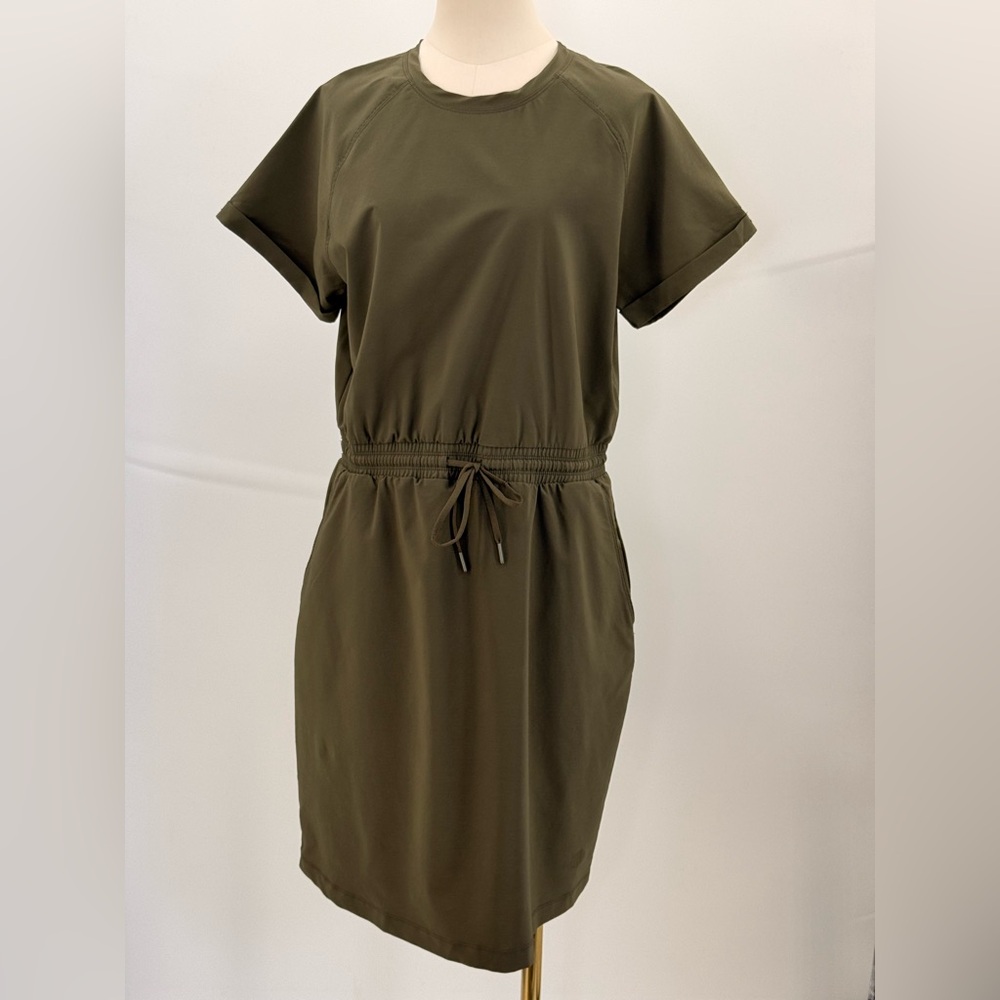 The North Face Never Stop Wearing Sage Green Active Dress Drawstring Waist SZ-L - Picture 11 of 13